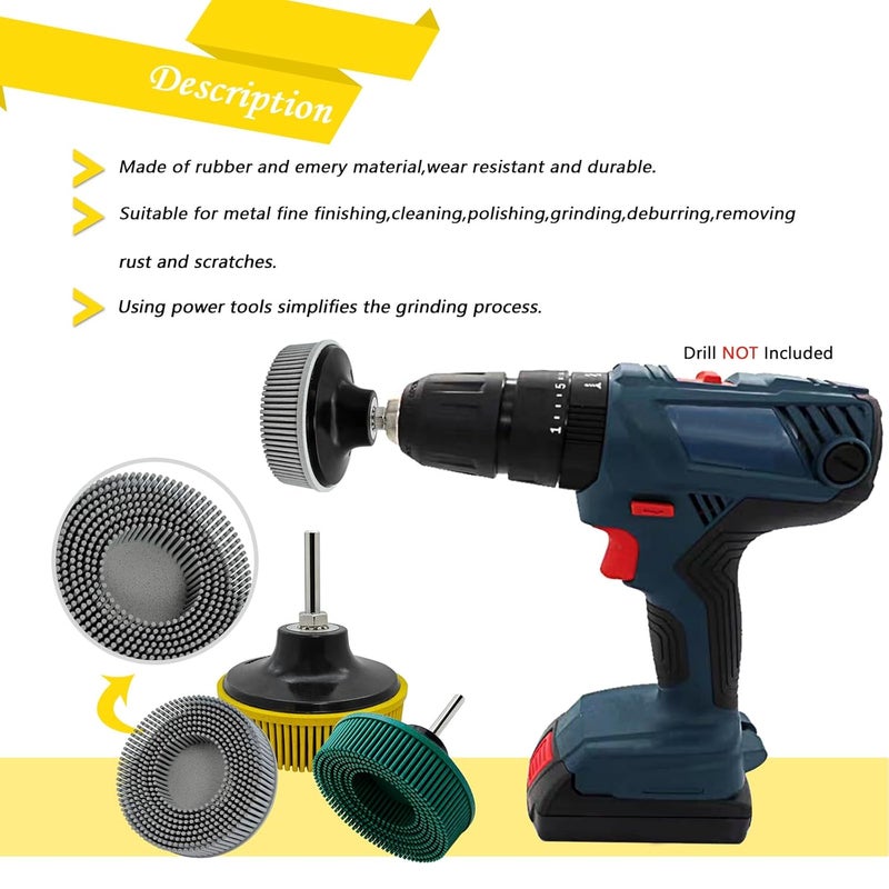 HIEMTE HIEMIE Tools 3 Inch Bristle Disc Grit 120# (White) with 3 Inch Shank Attachment Abrasive Coating Removal Disc for Metal - Image 4